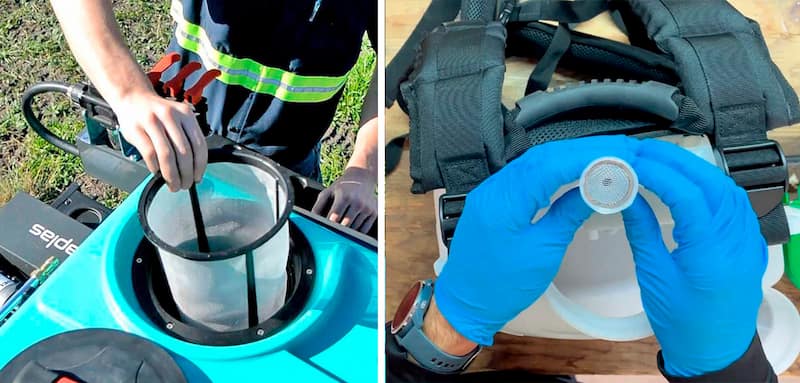 desinfectar y limpiar filtros de sulfatadora